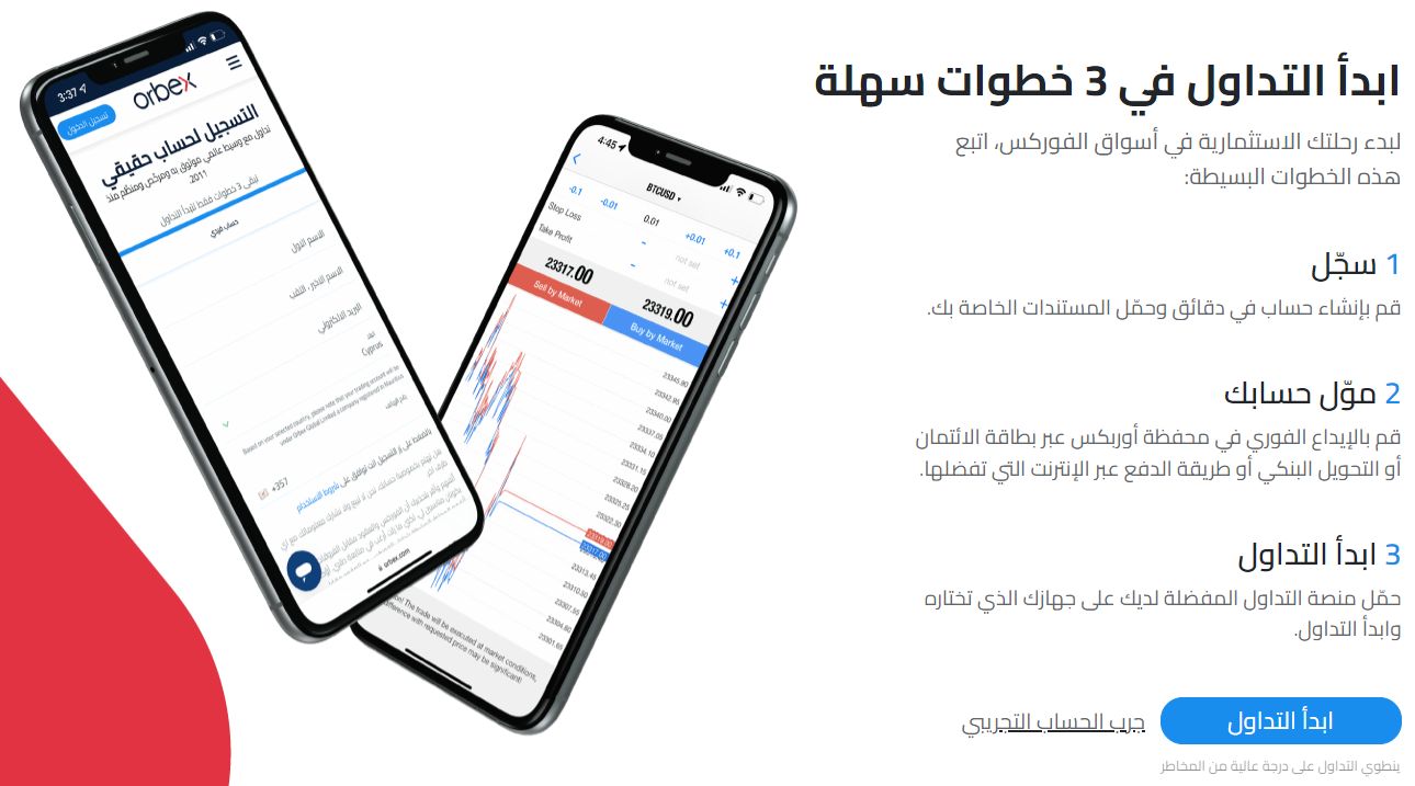 ابدأ التداول في 3 خطوات سهلة