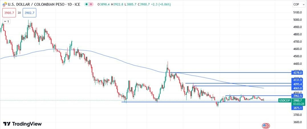 USD/COP Hoy: Pronóstico Hoy 14/03 Gráfico Diario | DailyForex.com