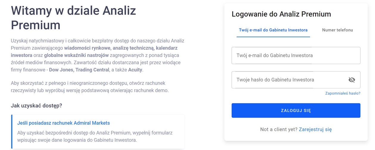 Admiral Markets Analizy Premium
