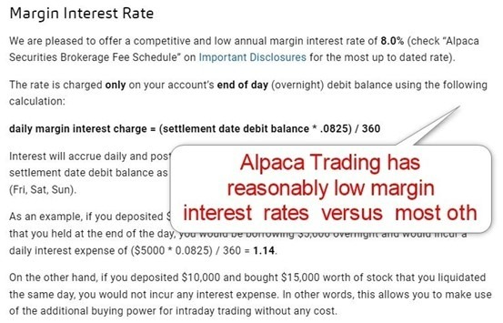 Alpaca Trading Margin Rates