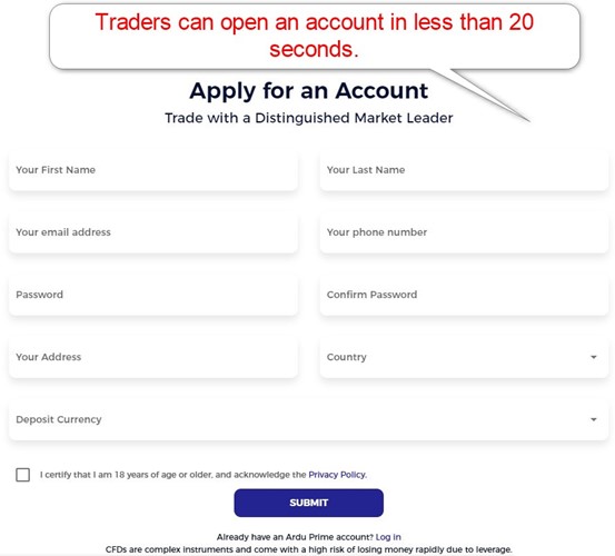 Ardu Prime Account Opening Ardu Prime Account Opening