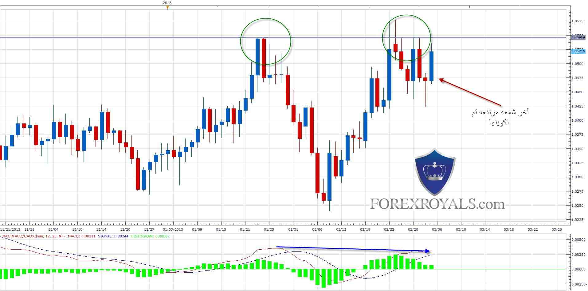 الرسم البياني لزوج الأسترالي مقابل الدولار الأمريكي - 6.3.2013