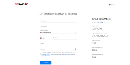 فتح الحساب عن طريق شركة بي دي سويس
