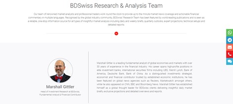 رئيس فريق البحث BDSwiss يوفر رؤى عالية الجودة في السوق.