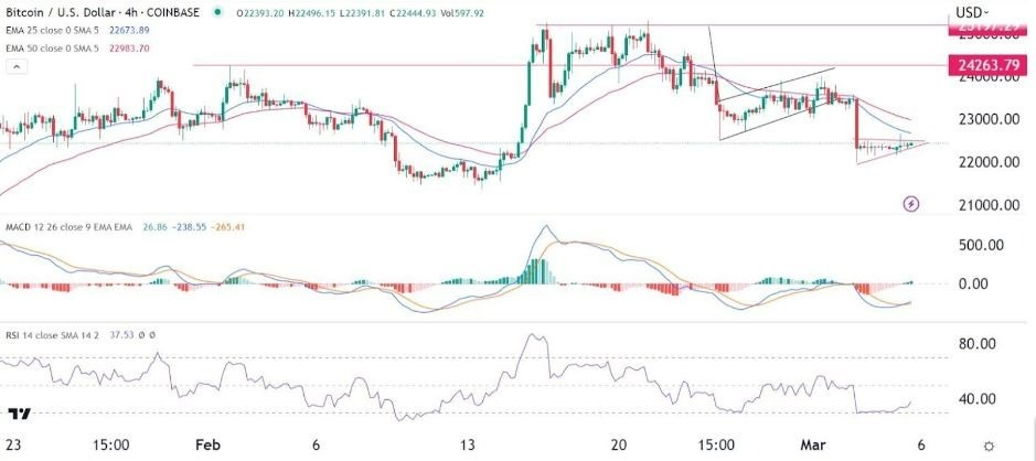Gráfico del BTC/USD (4H) Gráfico del BTC/USD (4H)