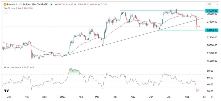 Gráfico de la Señal Forex BTC/USD
