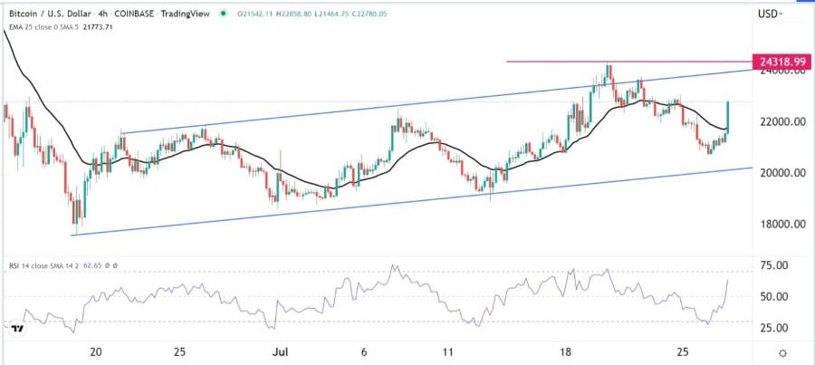 الرسم البياني لزوج البيتكوين/الدولار الأمريكي الرسم البياني لزوج البيتكوين/الدولار الأمريكي