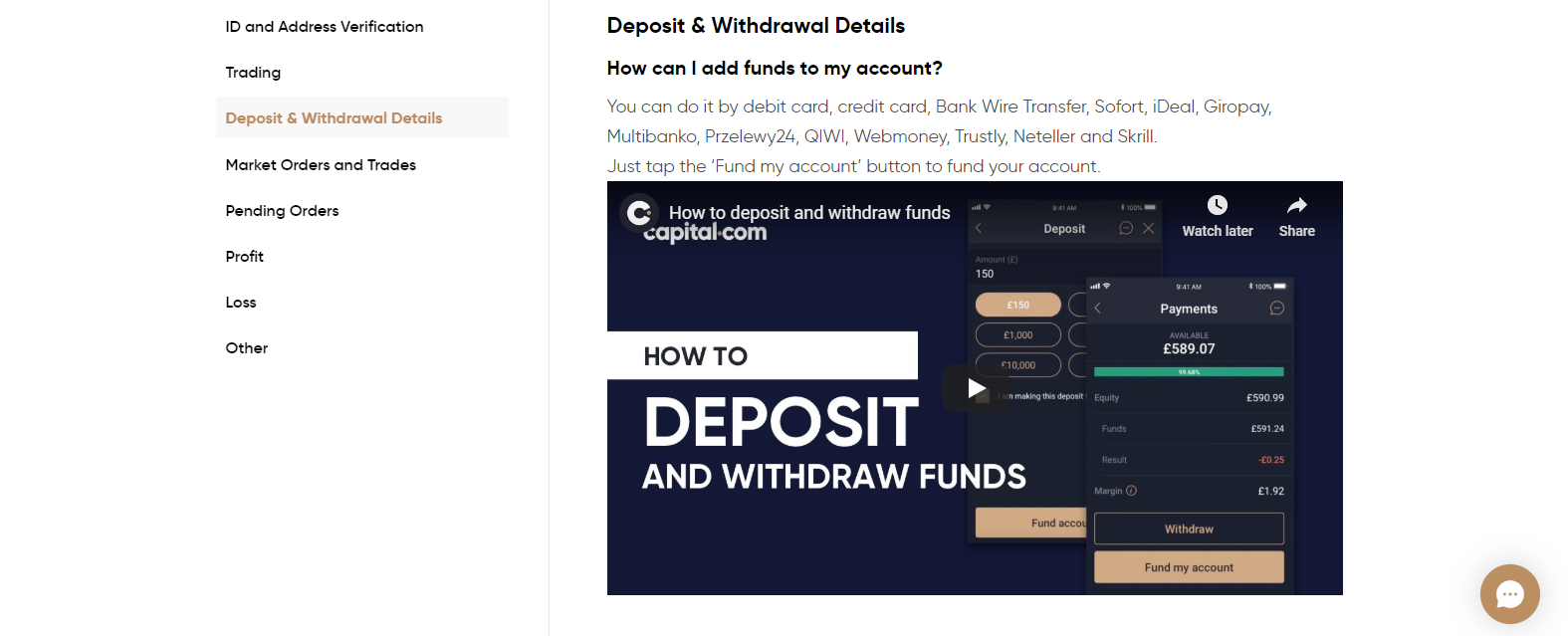 Capital.com Review deposit and withdrawal options
