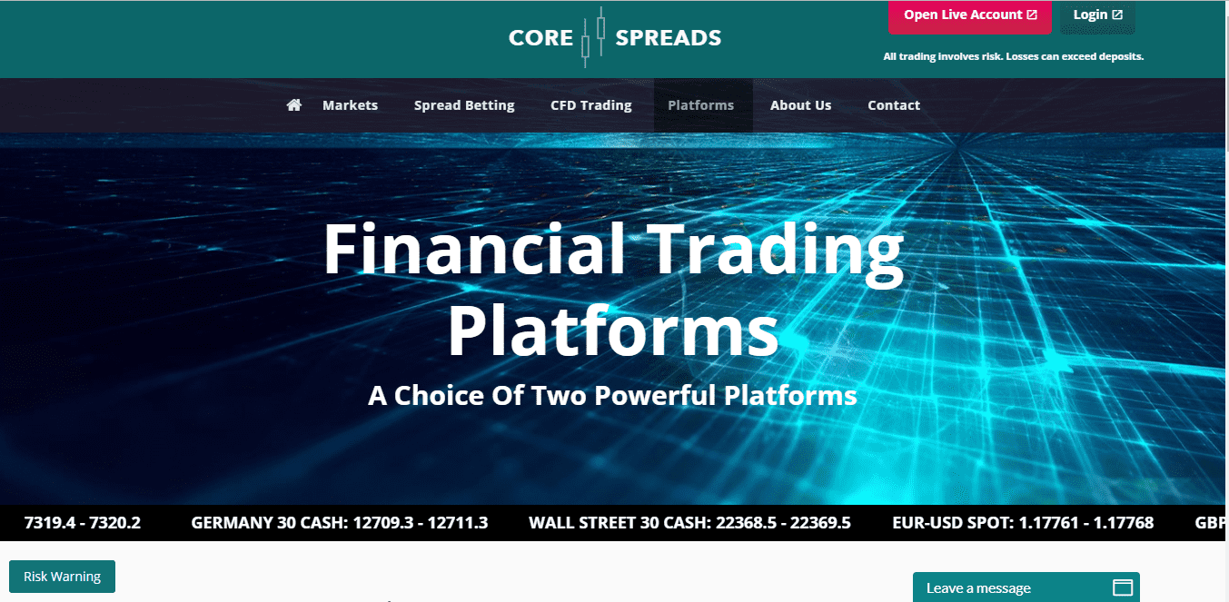 Core Spreads Platform Core Spreads Platform