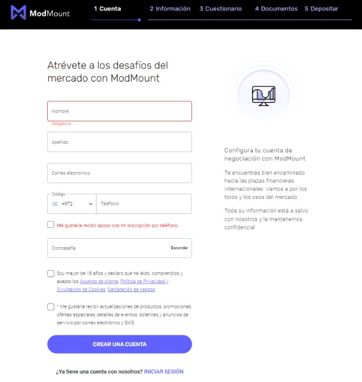 Crear una Cuenta en ModMount 2024 Crear una Cuenta en ModMount 2024