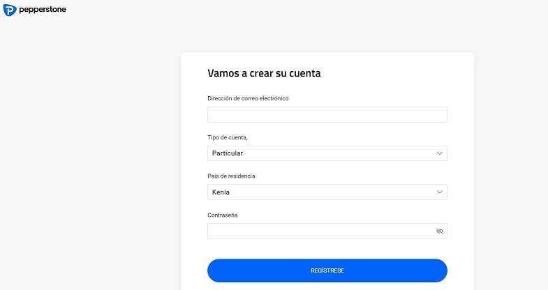 Crear cuenta en Pepperstone Crear cuenta en Pepperstone
