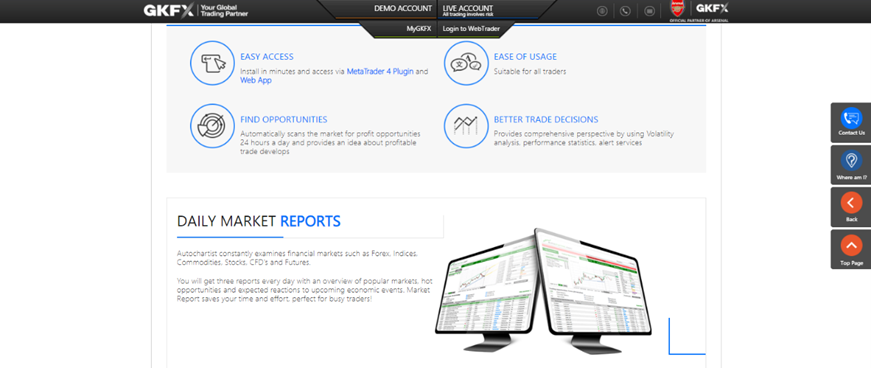 من خلال شراكة مع Trading Central، يتم توفير لعملاء GKFX 10 تقارير بحثية يومية من أحد أهم رواد السوق في مجال البحث المستقل القائم على التحليل الفني. 