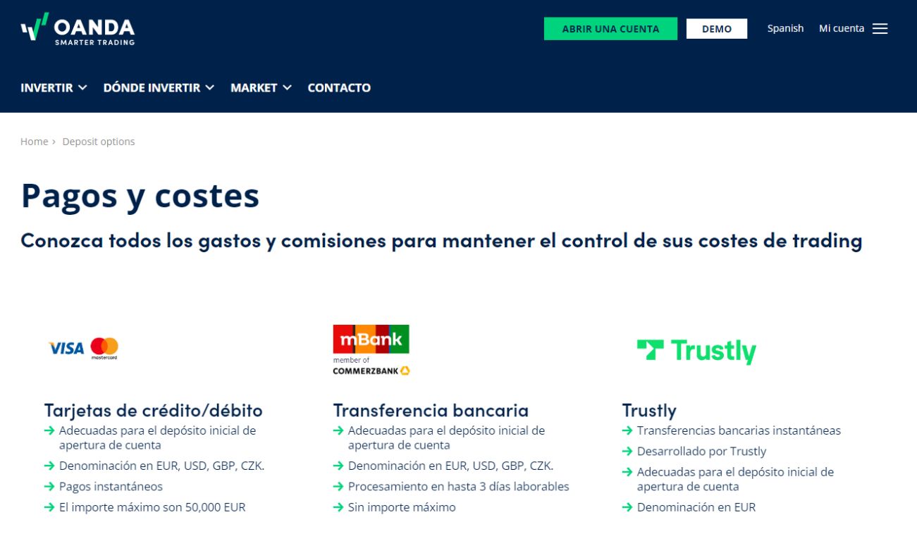 OANDA - Depositos OANDA - Depositos