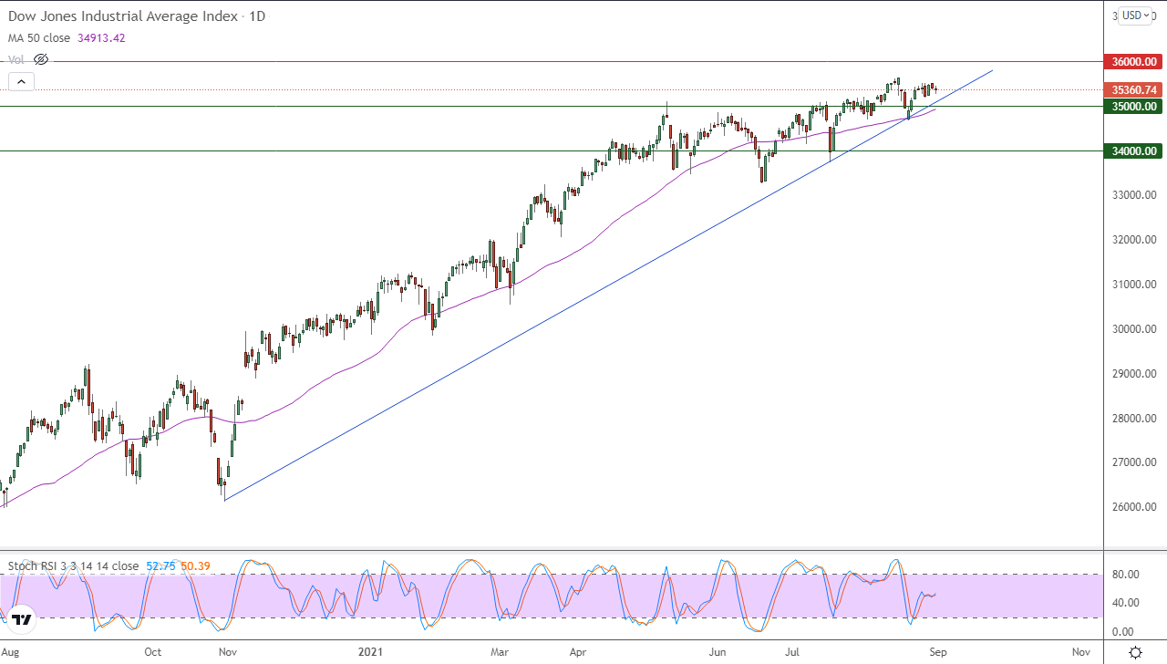 الرسم البياني اليومي لمؤشر الداو جونز الرسم البياني اليومي لمؤشر الداو جونز