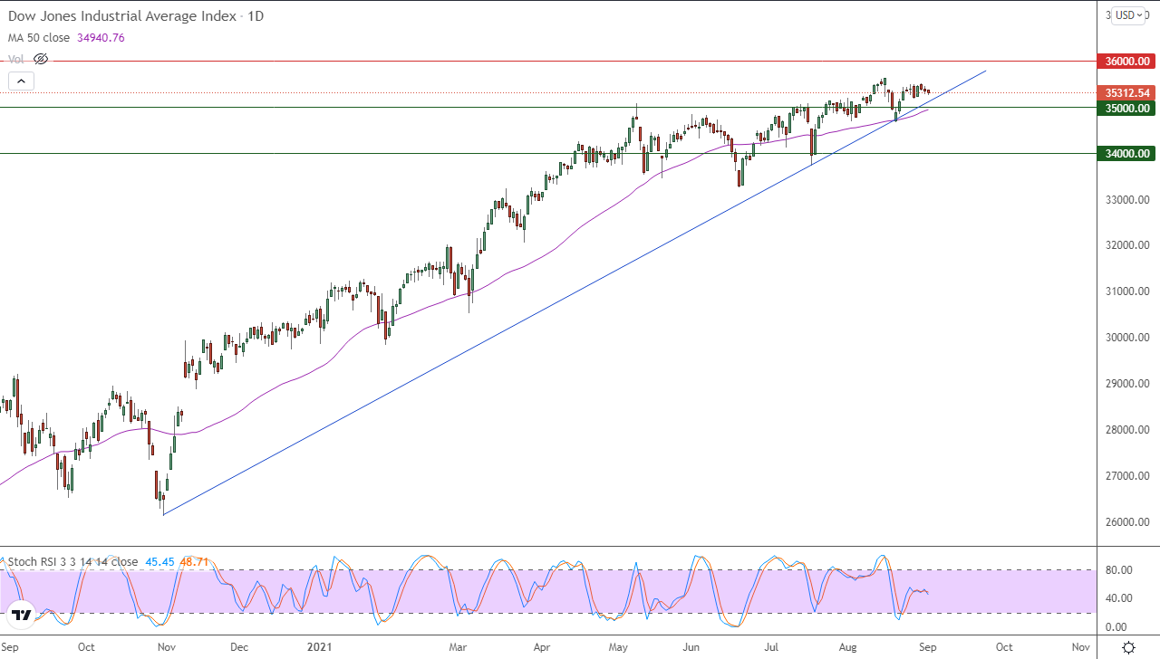 الرسم البياني اليومي لمؤشر الداو جونز الرسم البياني اليومي لمؤشر الداو جونز