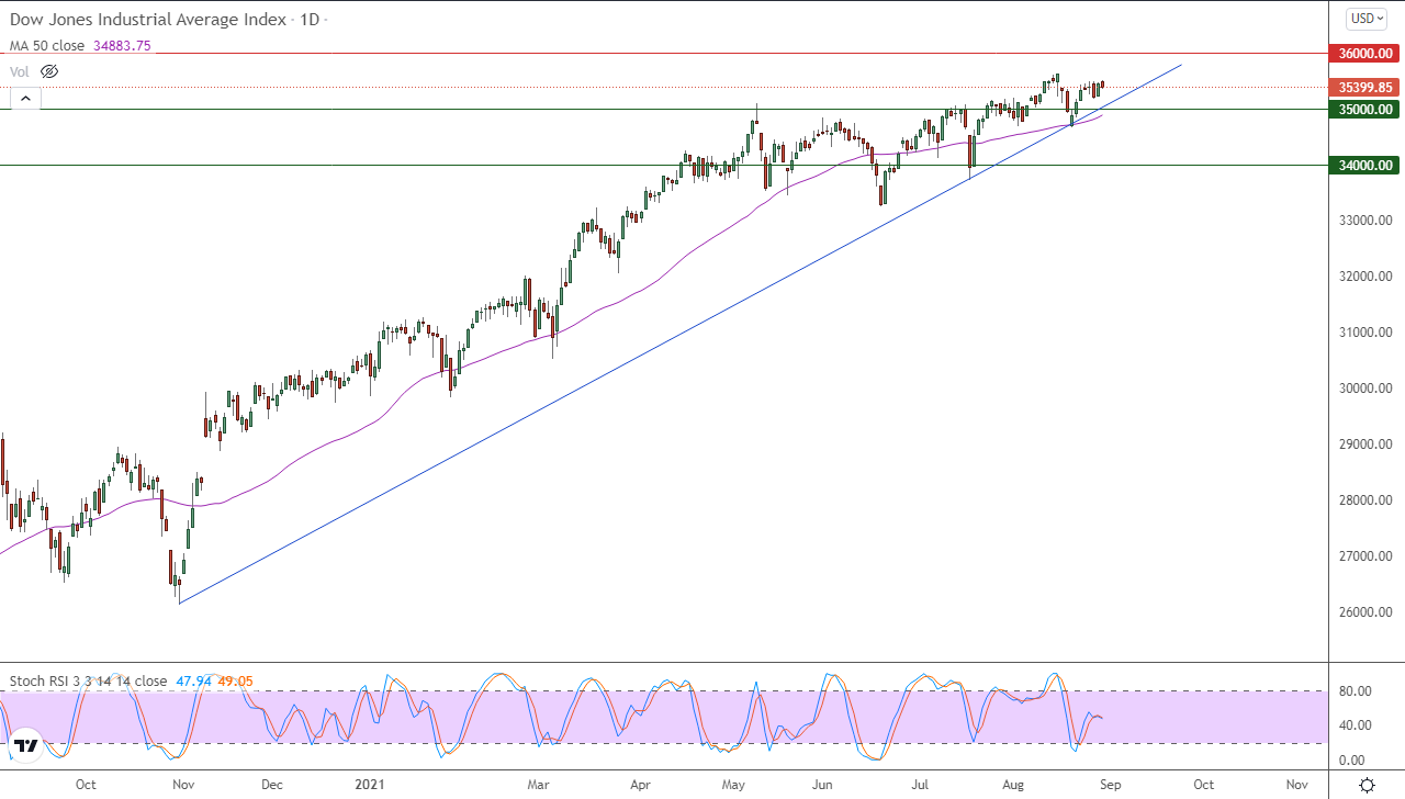 الرسم البياني اليومي لمؤشر الداو جونز الرسم البياني اليومي لمؤشر الداو جونز
