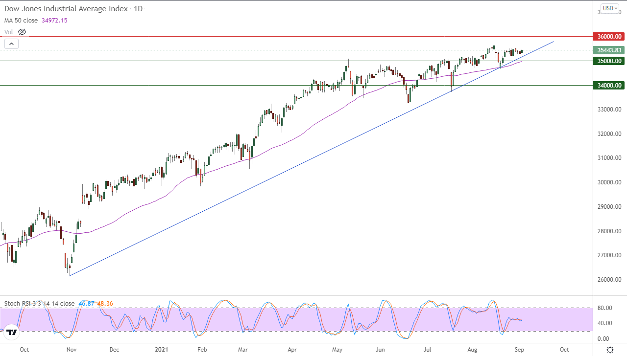 الرسم البياني اليومي لمؤشر الداو جونز الرسم البياني اليومي لمؤشر الداو جونز
