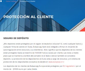 Regulación y seguridad de Dukascopy