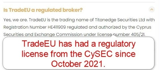 TradeEU Regulation TradeEU Regulation