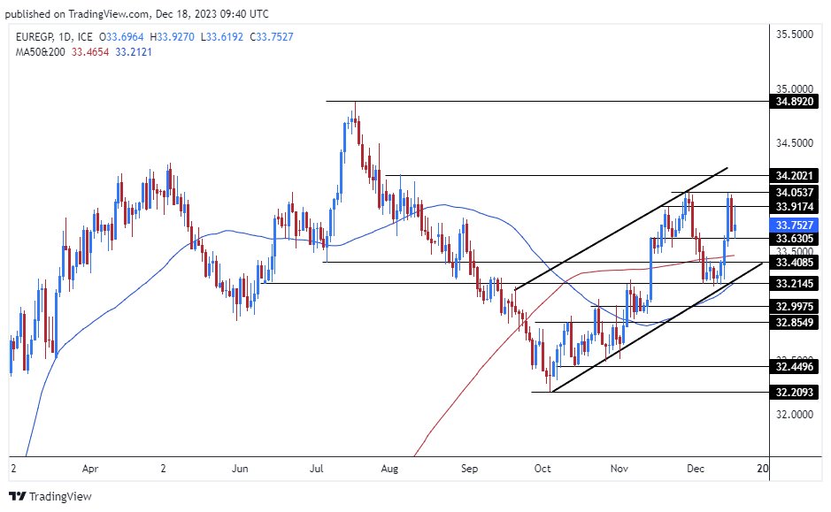 الرسم البياني اليومي لزوج اليورو مقابل الجنيه المصري الرسم البياني اليومي لزوج اليورو مقابل الجنيه المصري
