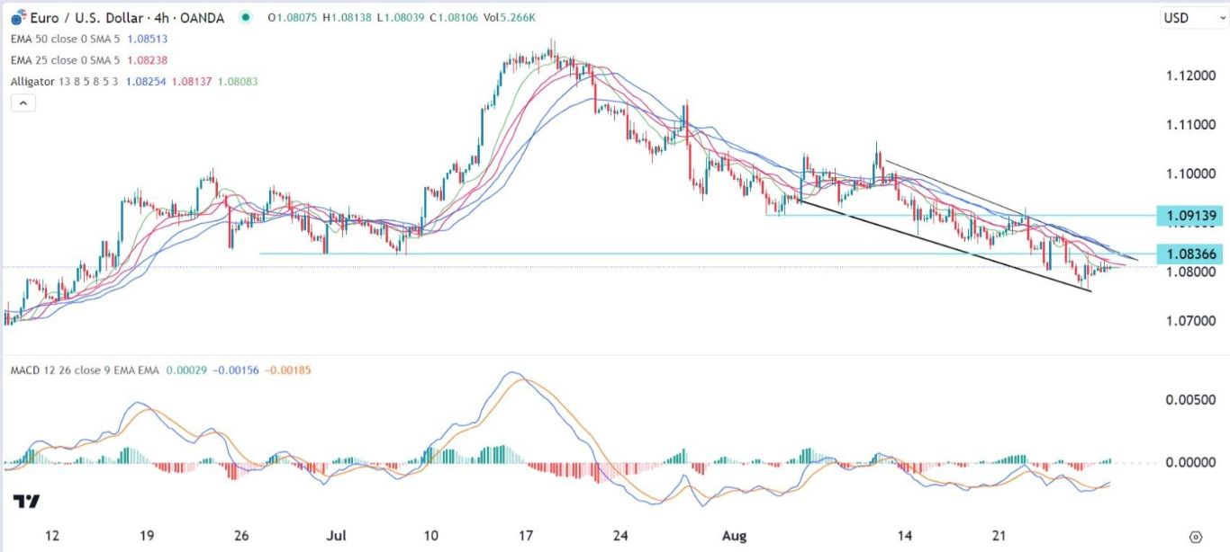 الرسم البياني اليومي لليورو مقابل الدولار الأمريكي