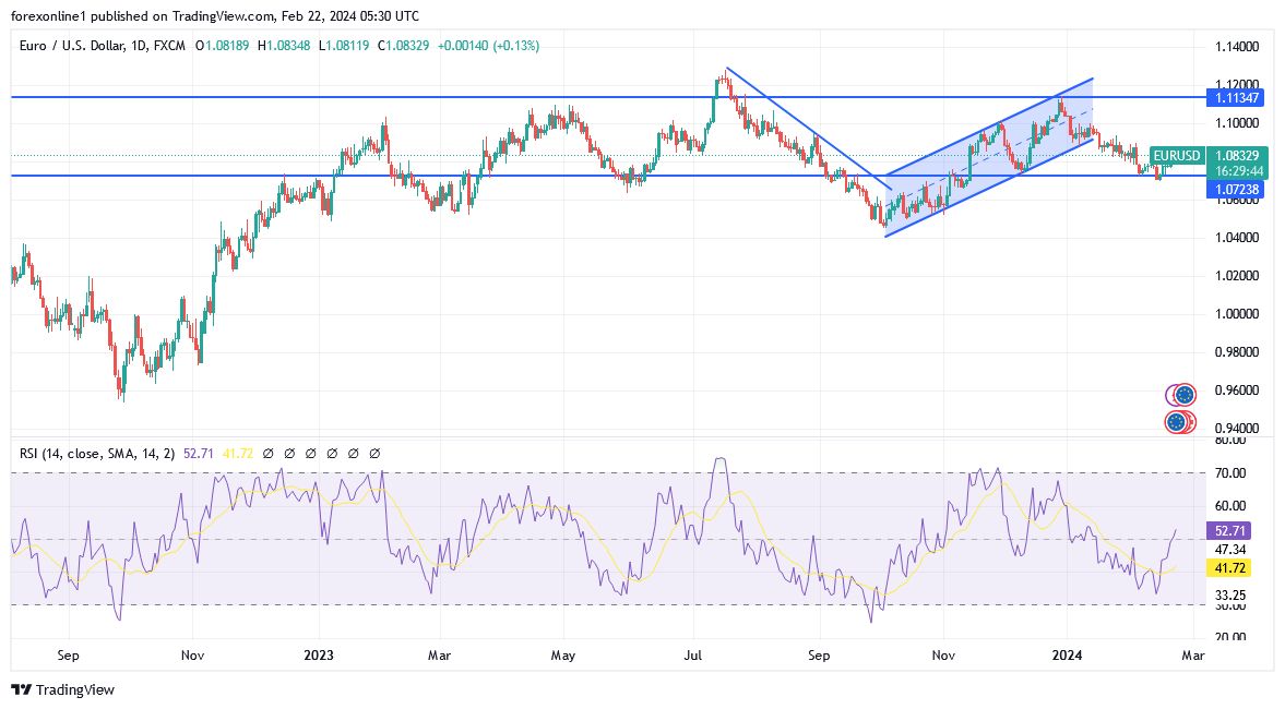 EUR/USD Analysis Today - 22/02: EUR/USD Up Pre-PMI Data (Graph)