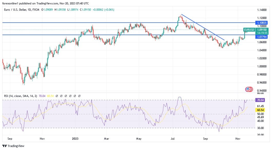 Grafico giornaliero EUR/USD Grafico giornaliero EUR/USD