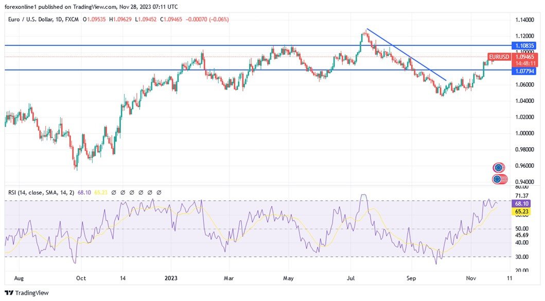 Grafico giornaliero EUR/USD Grafico giornaliero EUR/USD