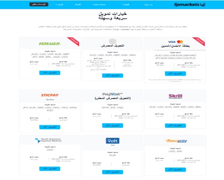 تستغرق عملية السحب من FP Markets بضع ثوان فقط وتظل خالية من المتاعب.