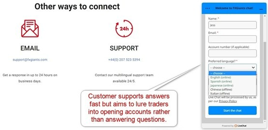 FXGiants Customer Support