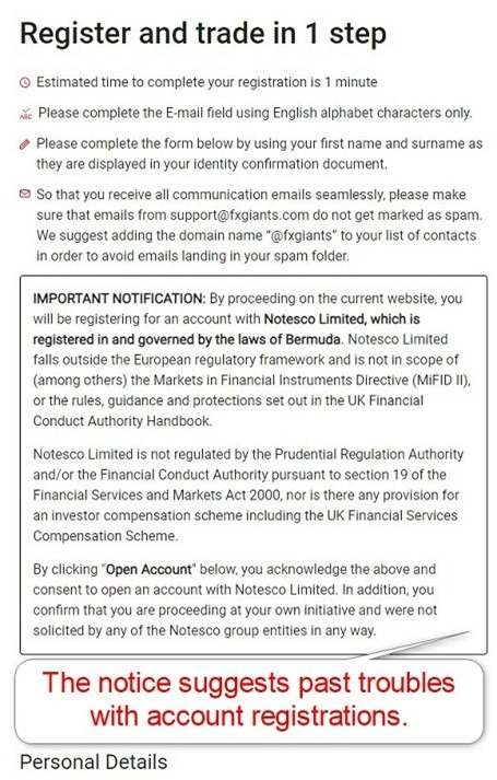 FXGiants Account Opening