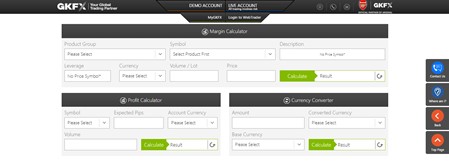 تم توفير صفحة باسم التقويم الاقتصادي، ولكن في وقت مراجعة GKFX هذه، كانت صفحة فارغة