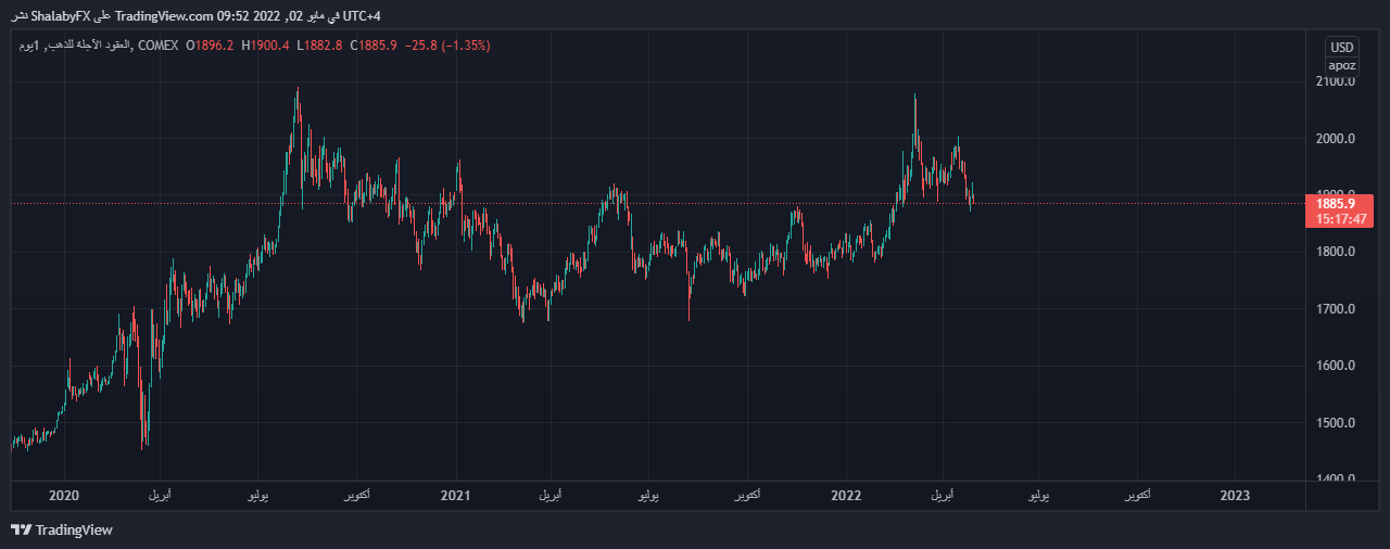 الرسم البياني اليومي للذهب الرسم البياني اليومي للذهب