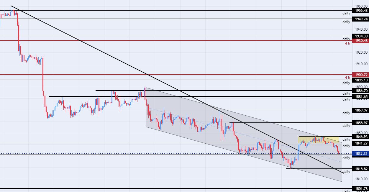 الرسم البياني اليومي للذهب