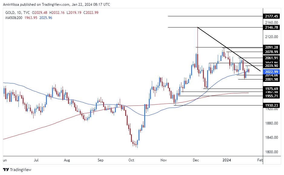 الرسم البياني اليومي للذهب