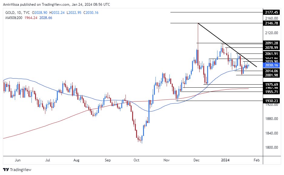 الرسم البياني اليومي للذهب