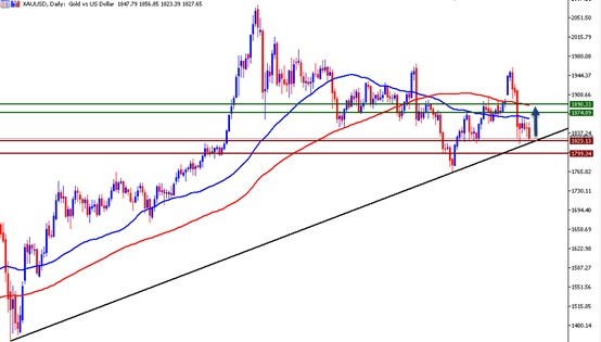 الرسم البياني لتوصية الذهب