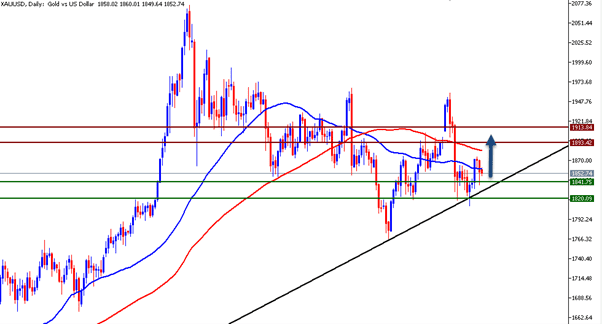 الرسم البياني اليومي لتوصية الذهب الرسم البياني اليومي لتوصية الذهب