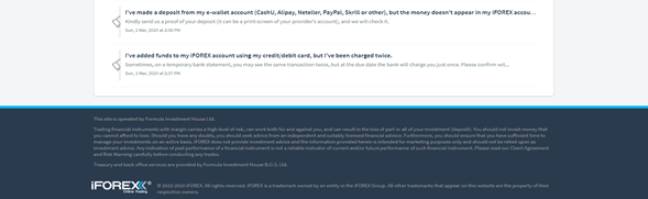 Depósitos y Retiros de iForex Depósitos y Retiros de iForex