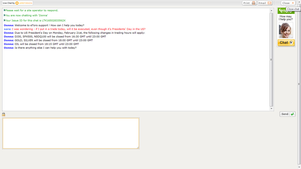 Chatten Sie mit eToro