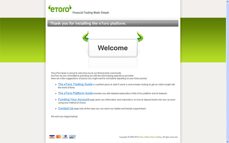 eToro's Message after downloading – helpful and unique eToro's Message after downloading – helpful and unique