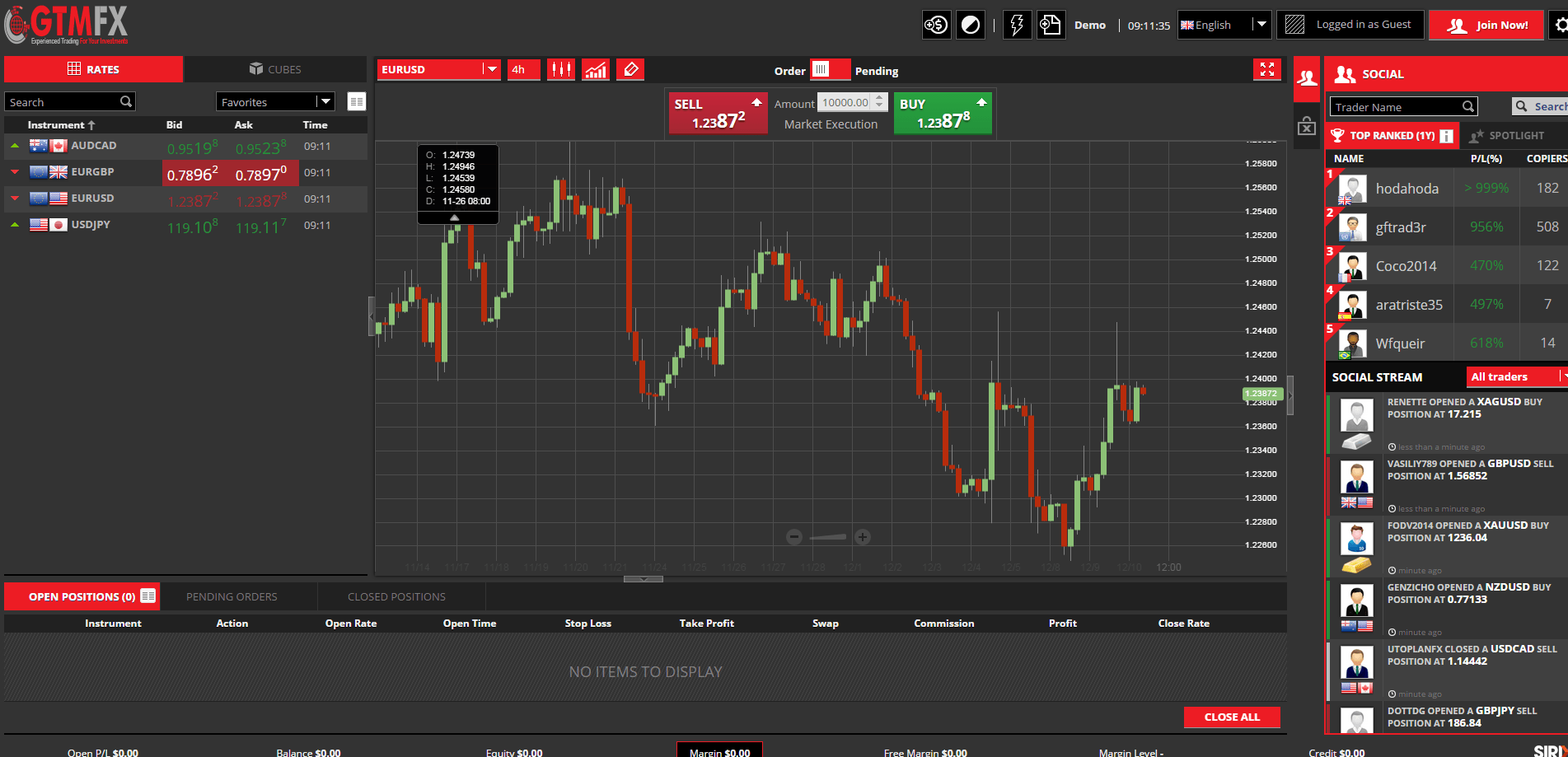 GTMFX Web Trading Platform GTMFX Web Trading Platform