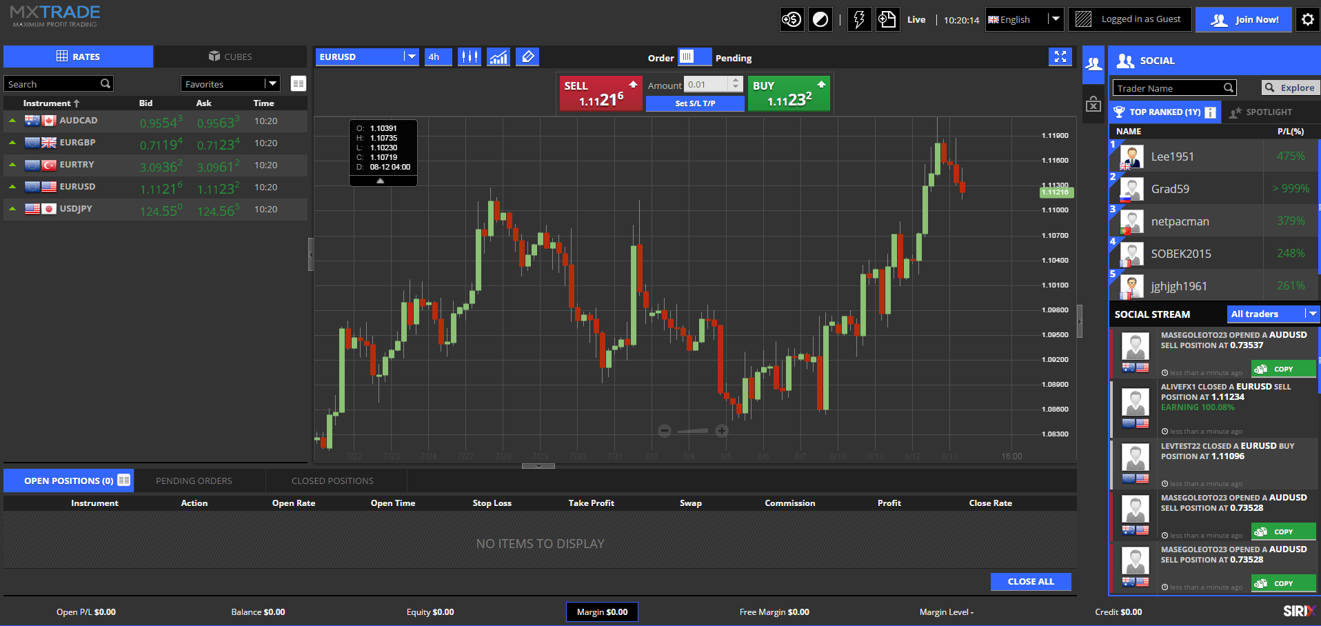 MXTrade WebTrader Platform MXTrade WebTrader Platform