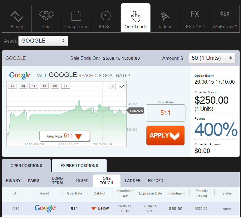 Winoptions One Touch Options Winoptions One Touch Options