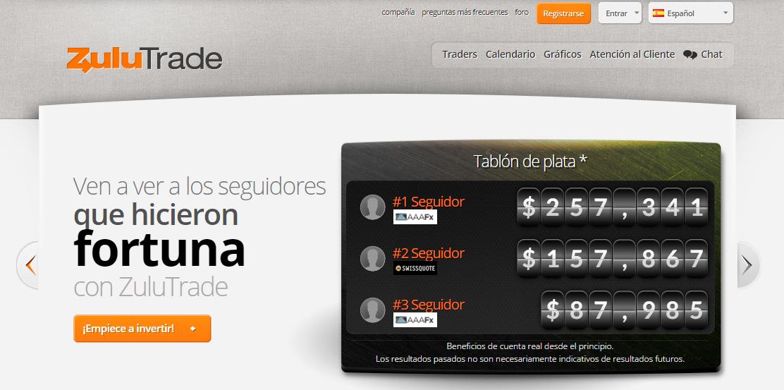 ZuluTrade Homepage ZuluTrade Homepage