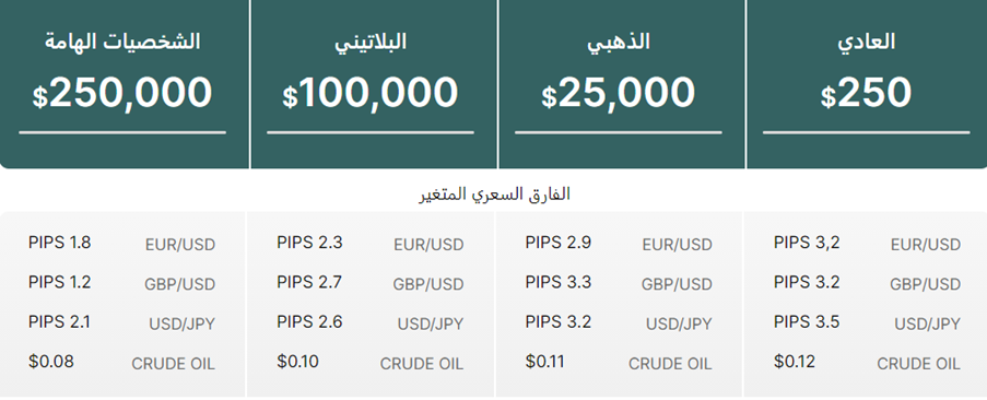 تطبق InvestMarkets هيكلية حسابات فريدة