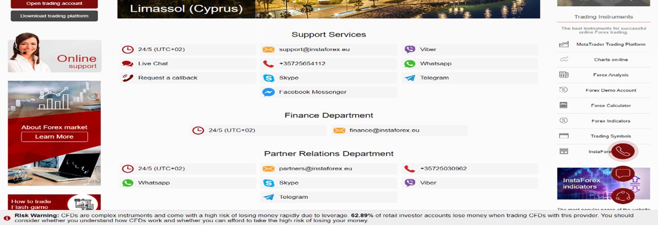 Soporte al Cliente de InstaForex