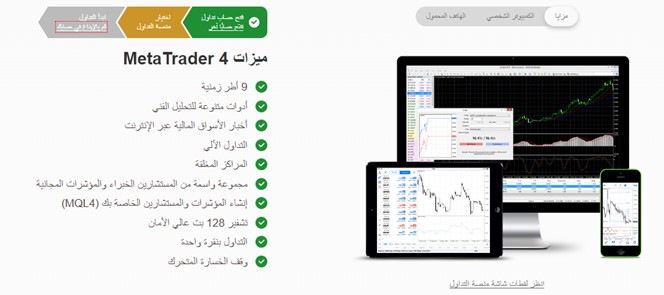 يتيح انستافوركس لعملائه التداول من خلال منصة تداول MT4 ومنصة تداول MT5