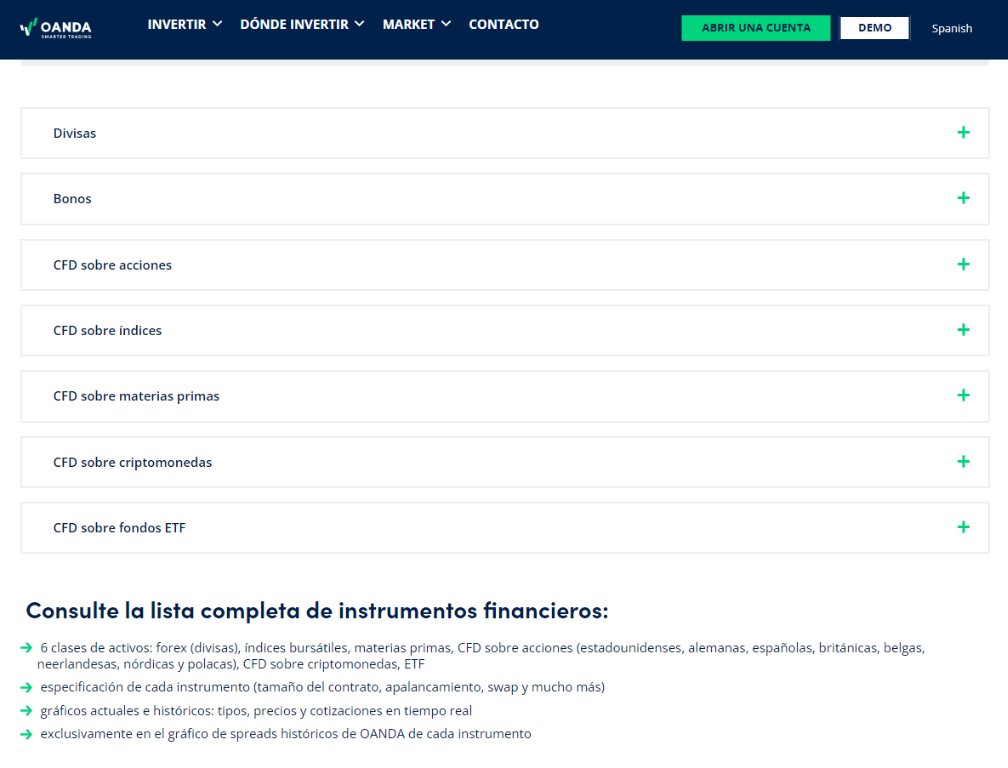 OANDA  - ¿Que puedo comerciar? OANDA  - ¿Que puedo comerciar?