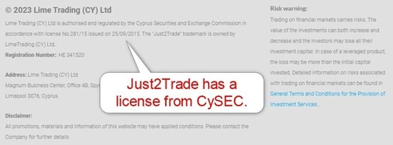 Just2Trade Regulation Just2Trade Regulation